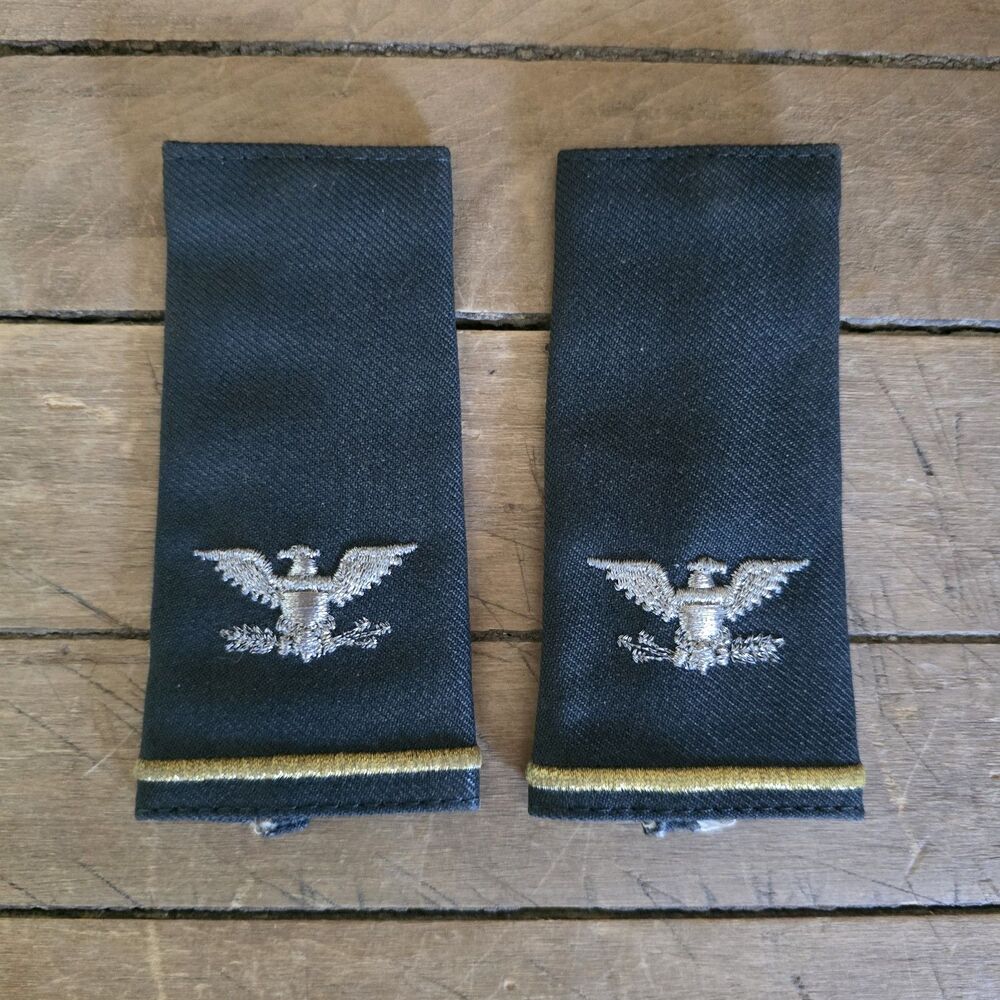 U.S. Army Colonel Shoulder Mark Epaulet Large Male 4x2 Green Embroidered Eagles